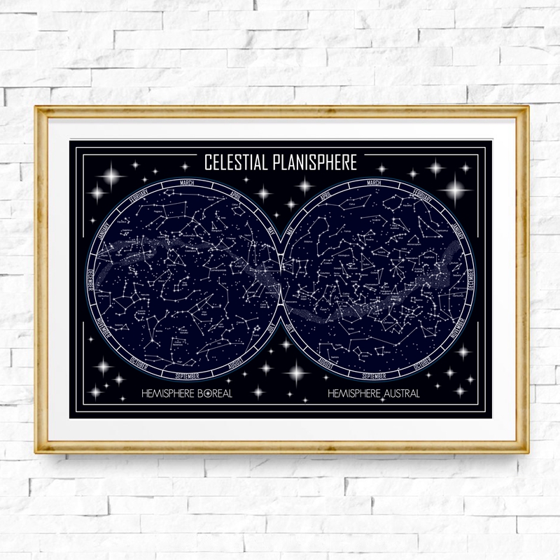 Небесный Планасфера Карта Холс – обзор и цена Star Map Poster